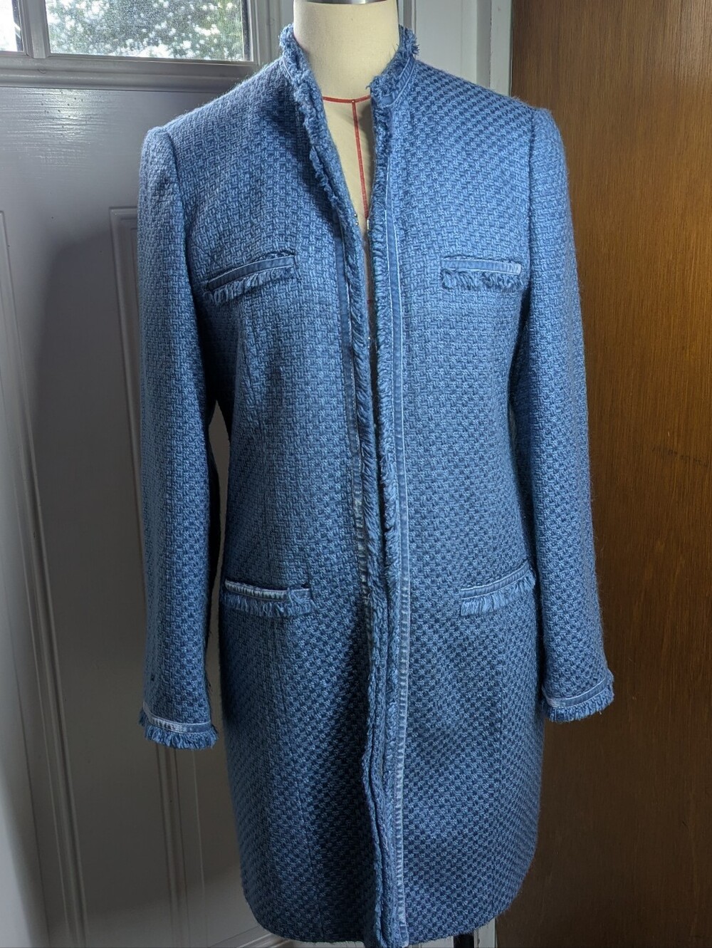 Sag Harbor Light Blue Textured Pea Coat